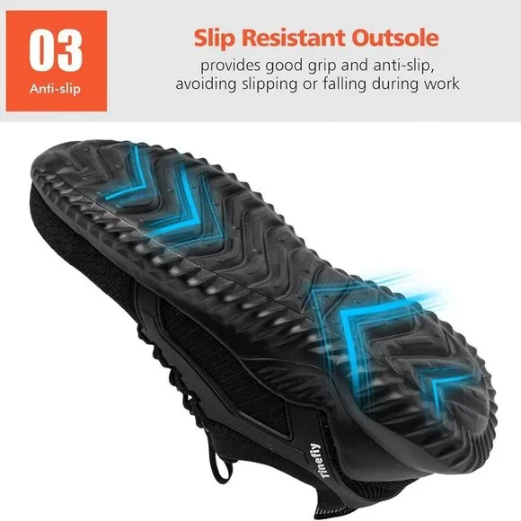 Women Steel Toe Shoes Work Sneakers Lightweight Safety Slip Resistance